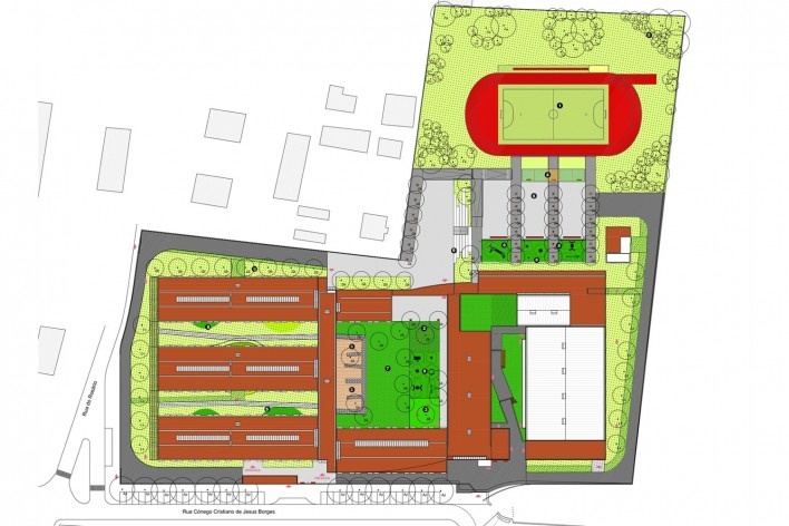 Escola Gaspar Frutuoso, implantação, Ribeira Grande, Azores, Portugal, 2016. Arquiteto Carlos Almeida Marques<br />Imagem divulgação  [Acervo Arquiteto Carlos Almeida Marques]