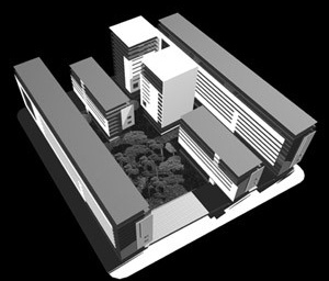 Quadra Residencial Tipo (ponto e linha)<br />Imagem dos autores do projeto 