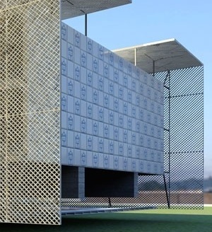 Detalhe do painel e fechamento lateral<br />Imagem dos autores do projeto 