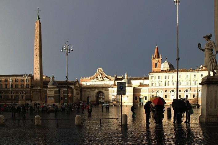 Piazza del Popolo, Roma, 19 de janeiro de 2014<br />Foto Gisela Barcellos de Souza 