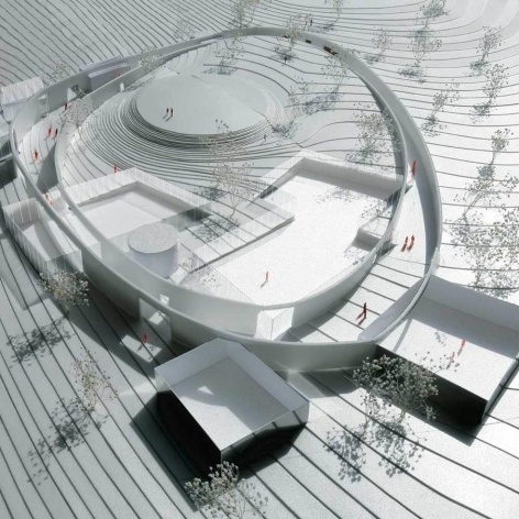 Concurso Internacional para Projeto Arquitetônico do Museu Exploratório de Ciências da Unicamp, maquete, 2º lugar. Arquitetos Tomohiko Amemiya, Hiroki Inutsuka e Mitsuru Hamada, 2009<br />Foto divulgação 