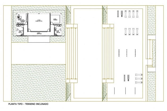 Implantação terreno inclinado. Academia da Saúde. Recife, 2011<br />divulgação 
