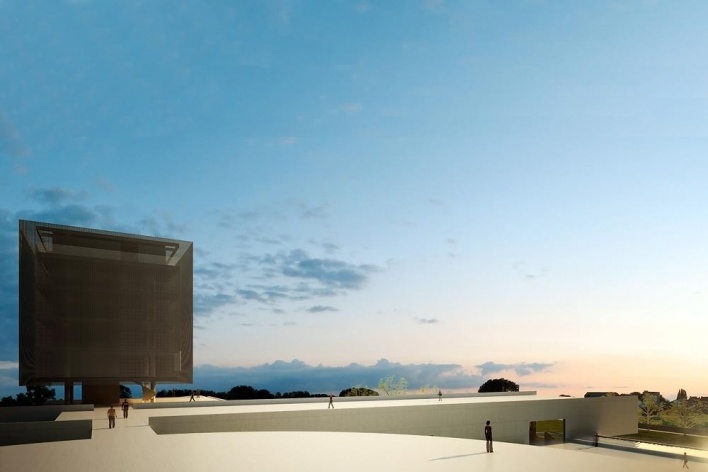 Concurso Internacional para Projeto Arquitetônico do Museu Exploratório de Ciências da Unicamp, vista do observatório, menção honrosa. Arquitetos Fábio Boretti, Bernardo Telles e Luis Alexandre Pereira Pinto, 2009<br />Imagem equipe 