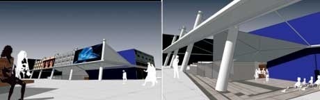 Teatro e anfiteatro – perspectiva<br />Imagem do autor do projeto 