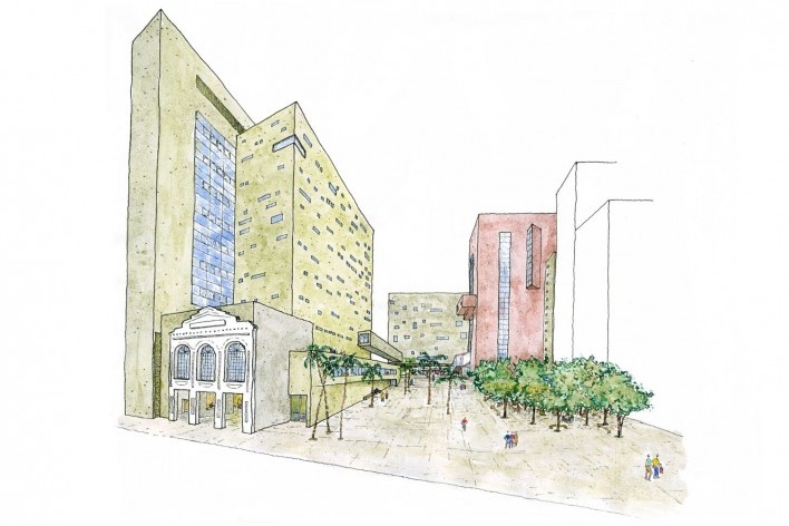 Croqui da Praça das Artes [Brasil Arquitetura]