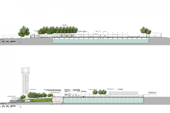 Parque Sabesp Mooca, cortes. Levisky arquitetos estratégia urbana<br />Imagem divulgação 