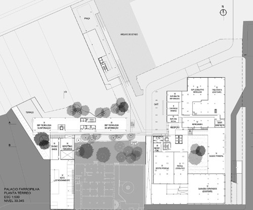 Planta Palácio Farroupilha - nível + 30.345<br />Imagem da equipe 