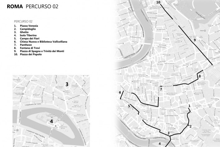 Roma, percurso 2<br />Mapa de viagem 