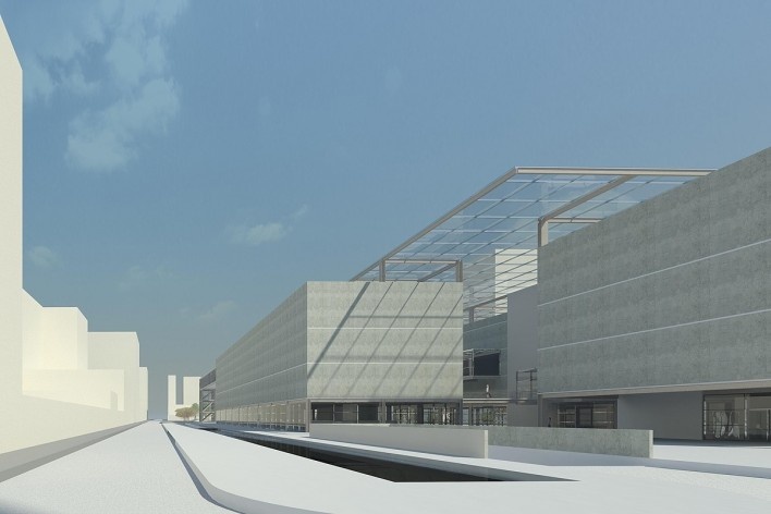 Vista externa. Centro de Arte Digital. TFG Tássia De Los Reyes Clemente.<br />divulgação 