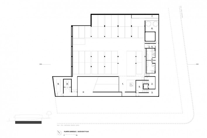 Instituto Ling, underground floor plan, Porto Alegre RS Brasil, 2014. Architect Isay Weinfeld (author)<br />Imagem divulgação / disclosure image  [Isay Weinfeld]