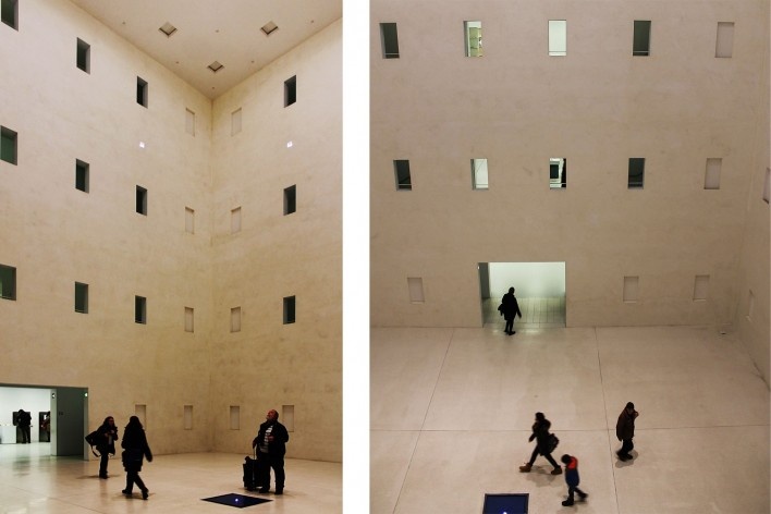 Biblioteca Municipal de Stuttgart, prisma central. Arquiteto Young Yi<br />Foto Luiz Antonio Lopes de Souza 