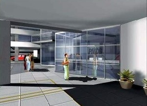 Perspectiva da entrada<br />Imagem dos autores do projeto 