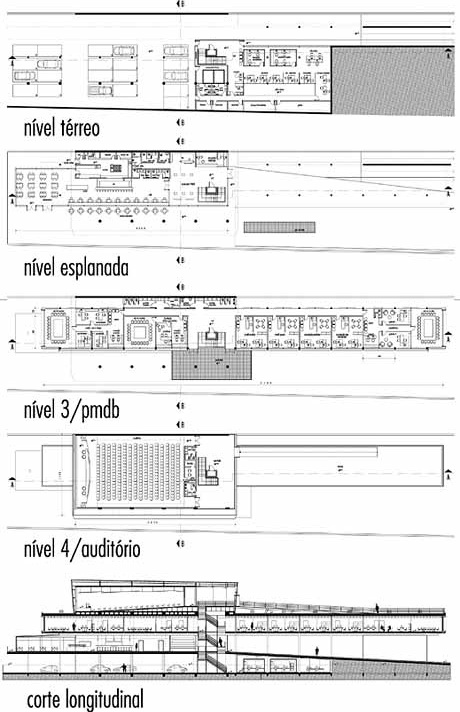 Plantas e corte longitudinal<br />Imagem do autor do projeto 