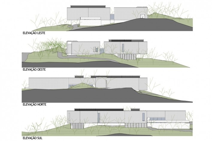 Galeria Claudia Andujar, Inhotim, Brumadinho MG Brasil. Arquitetos Associados<br />Desenho divulgação 
