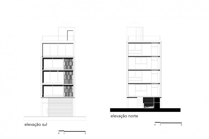 Edifício Condessa, elevações Norte e Sul, Porto Alegre RS Brasil, 2018. Arquitetos Cristiano Lindenmeyer Kunze e Nathalia Cantergiani Fagundes de Oliveira (autores) / Cantergiani + Kunze Arquitetos<br />Imagem divulgaçãoImagem divulgação  [Cantergiani + Kunze Arquitetos]