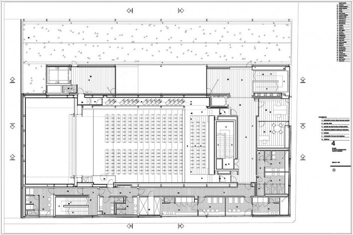L’Auditori en Massanass. Planta primera, planta de distribución. Carlos Gómez y Eva Álvarez, Gómez+Álvarez arquitectes, Valencia, España, 2009-2011.