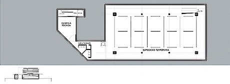Planta nível 362.00 - Exposição temporária e reserva técnica<br />Imagem dos autores do projeto 