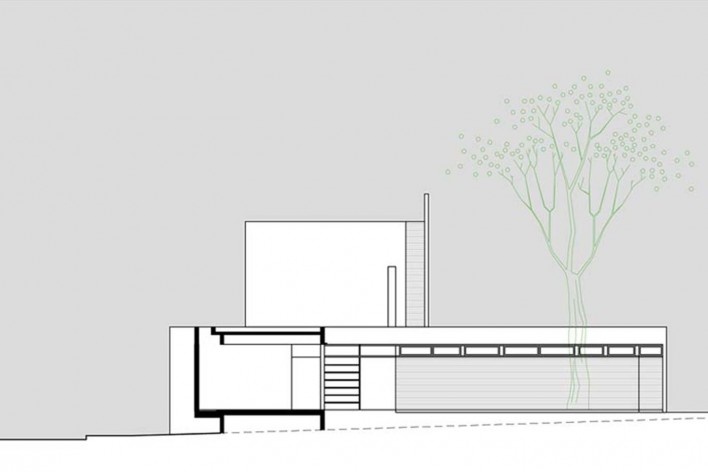 Arquiteto Fabiano Sobreira. Casa da Copaíba, Brasília, 2012. Corte C