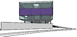Perspectiva fachada nordeste<br />Imagem dos autores do projeto 