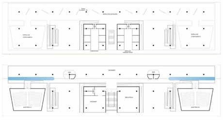 Plantas do pavimento térreo e primeiro pavimento<br />Imagem dos autores do projeto 