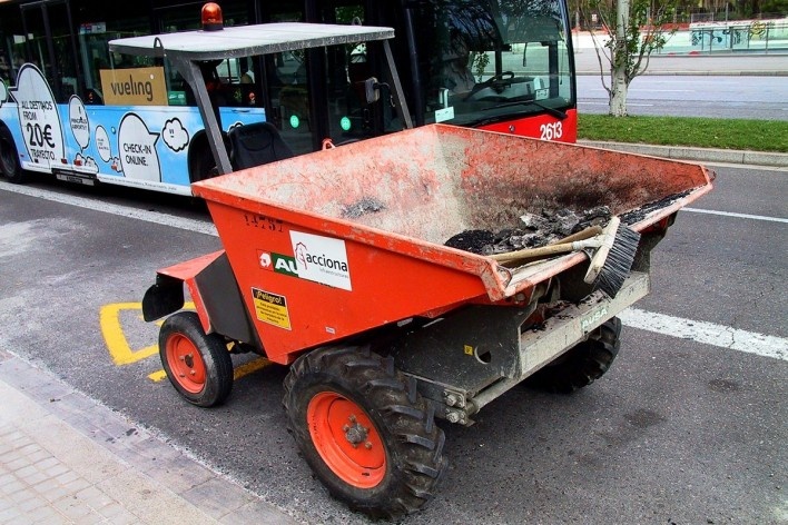 Carrinho de manutenção de vias, Madri, Espanha<br />Foto Abilio Guerra 
