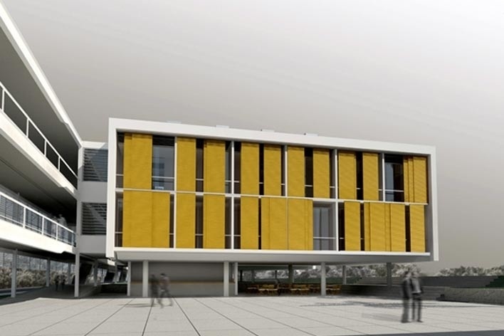 Dormitórios e alojamentos para professores e estudantes. Sic Arquitetura, 2008<br />Imagem escritório 