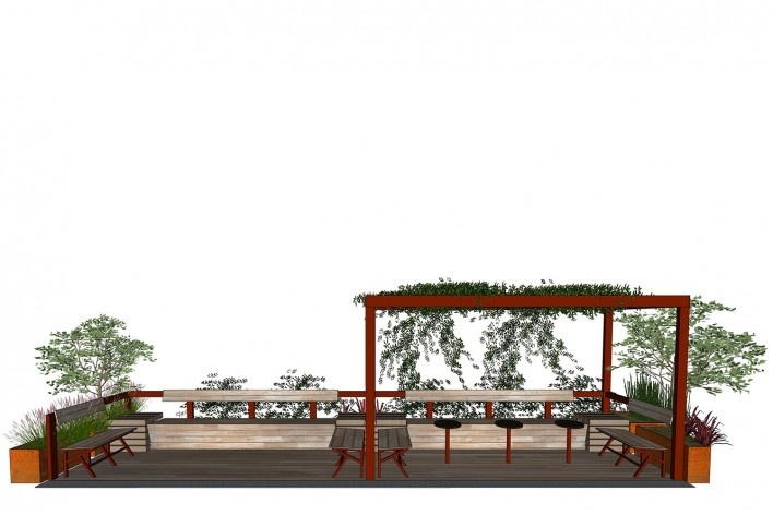 Parklet Oscar Freite, São Paulo, 2015, arquiteto Homã Alvico<br />Imagem divulgação 