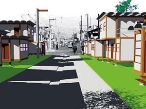Vista do acesso remodelado<br />Imagem dos autores do projeto 