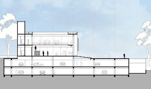 Corte transversal <br />Desenho do escritório 