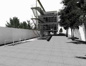 Perspectiva dos fundos<br />Imagem dos autores do projeto 