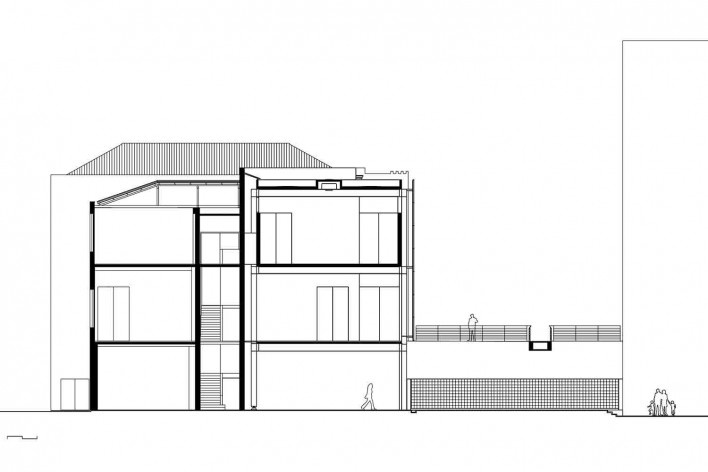 Centro Universitário Maria Antônia, corte, São Paulo SP. Arquitetos Cristiane Muniz, Fábio Valentim, Fernanda Barbara e Fernando Viégas / Una Arquitetos<br />Imagem divulgação 