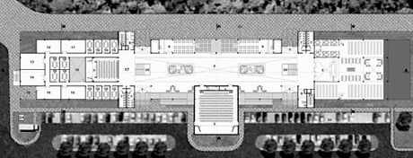 Planta térreo do Bloco Acadêmico<br />Imagens dos autores do projeto 