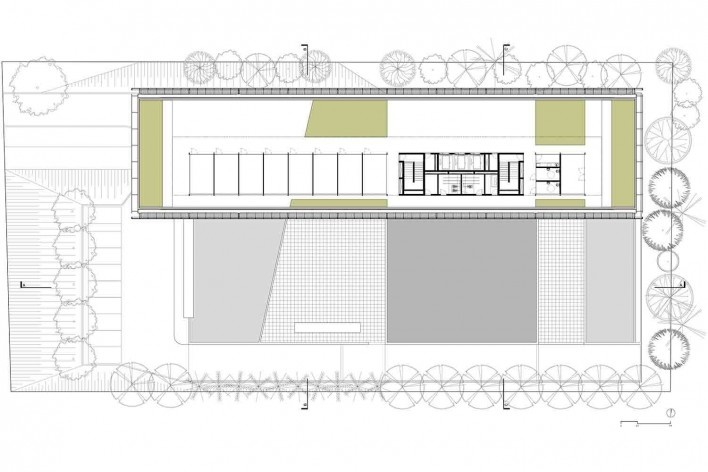 Nova sede da Confederação Nacional de Municípios – CNM, planta 3º pavimento – salas de reunião e praça.jpg, Brasília DF, 2016. Arquitetos Luís Eduardo Loiola e Maria Cristina Motta / Mira Arquitetos<br />Desenho divulgação 