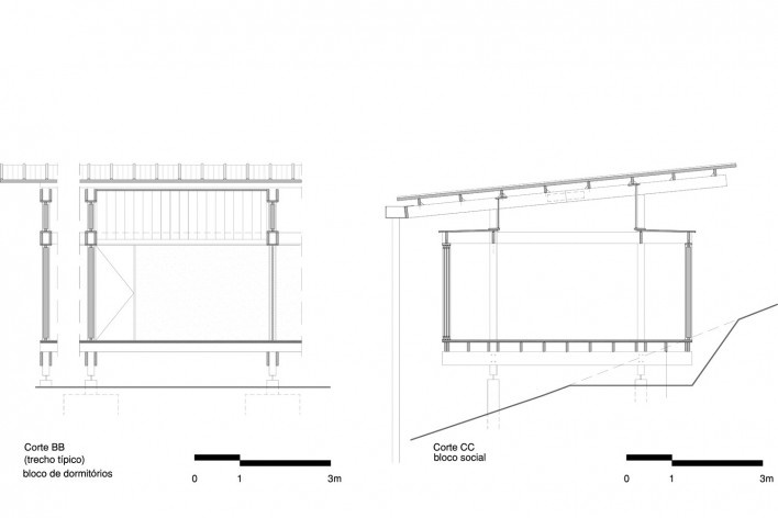 Casa em Gonçalves, cortes BB e CC, Gonçalves MG Brasil, 2012-2013. Arquiteto André Vainer / André Vainer Arquitetos<br />Imagem divulgação  [Acervo André Vainer Arquitetos]