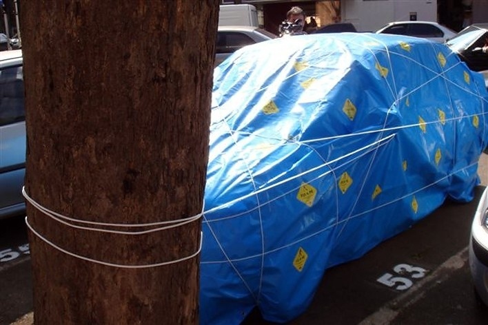 Pacotes escultóricos criados para o Dia Internacional Sem Carro em Limeira <br />Foto divulgação 
