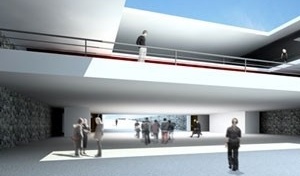 Praça de acesso com vista da rampa para o promontório<br />Imagens dos autores do projeto 