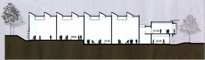 Corte Longitudinal - BB<br />Imagem dos autores do projeto 