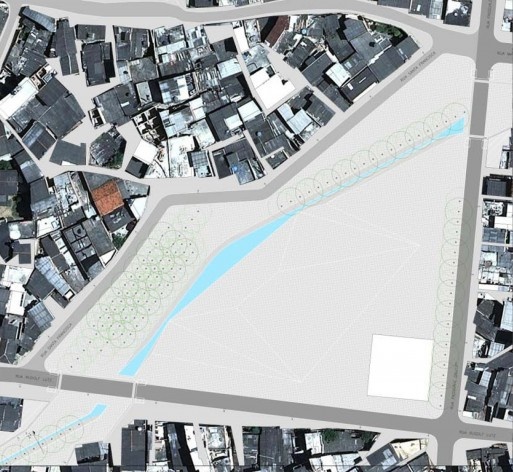 Projeto da praça. Projeto Urbano do Córrego do Antonico - MMBB Arquitetos. São Paulo, 2009<br />divulgação 