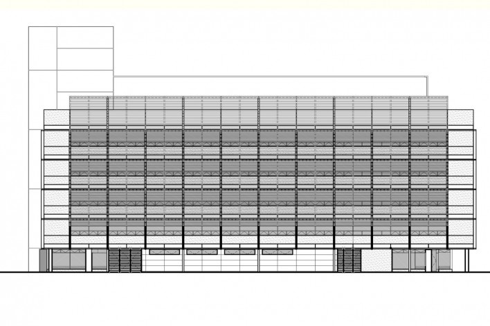 Aflalo & Gasperini Arquitetos, Parque da Juventude, Edifício institucional. Elevação
