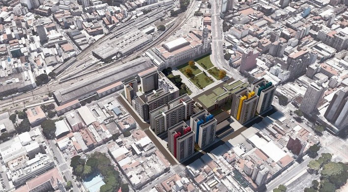 Complexo habitacional e cultural Júlio Prestes, São Paulo, arquitetos Mario Biselli e Arthur Katchborian