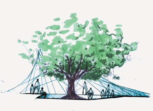 Croqui Espaço Terra (Gaia) - Parque das Lunetas<br />Imagem dos autores do projeto 