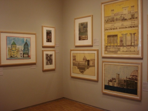 Sala Teatro do Mundo, com desenhos aquarelados, exposição no Centro Pompidou, Paris, julho 2012<br />Foto Ronaldo Marques de Carvalho 
