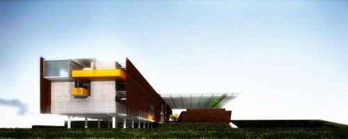 Vista frontal<br />Desenho do escritório 