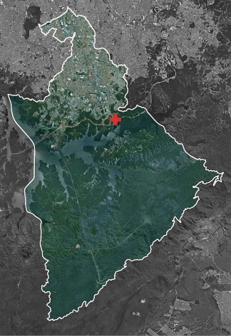 Mapa de localização dos assentamentos no Município de São Bernardo do Campo<br />Fonte Boldarini Arquitetos Associados 