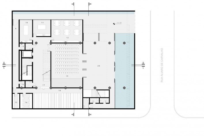 Planta subsolo<br />Desenho dos autores 