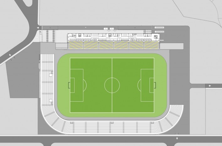 Implantação - Reforma Estádio Primeiro de Maio em São Bernardo. Escritório Effect Arquitetura e Gerenciamento de Projetos