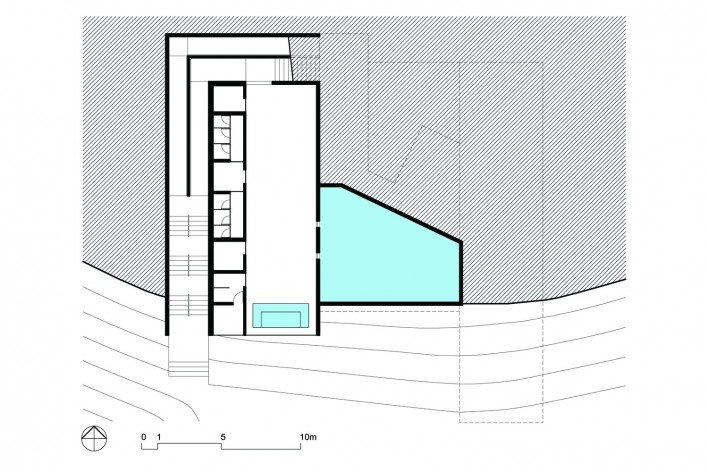 Bar/pool/gallery, gallery plan. BCMF arquitetos + MACh arquitetos