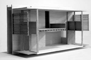 Maquete interna, com mezanino<br />Imagem dos autores do projeto 