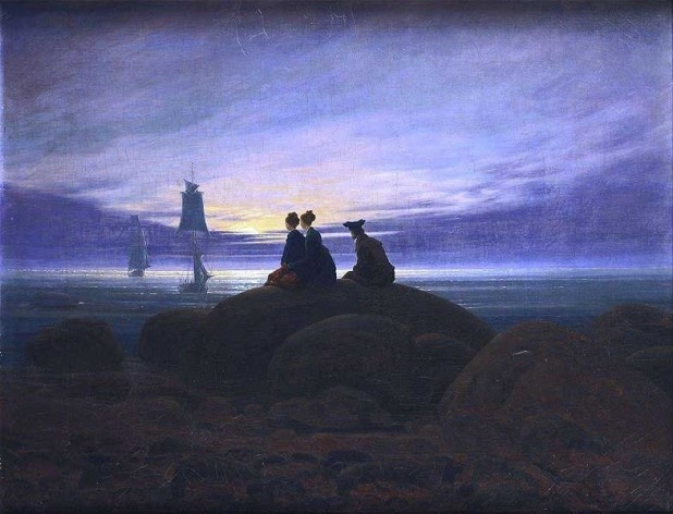 <i>Lua no mar</i>. Caspar David Friedrich, 1830