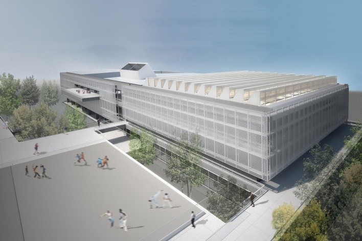 Concurso de Propostas Arquitetônicas para o futuro SESC Guarulhos, 8º lugar. Andrade Morettin Arquitetos<br />Desenho equipe 
